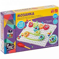 Мозаика для малышей с шестеренками и отверткой, 133 детали, Bondibon BB5093 iQSclub магазин настольных и развивающих игр