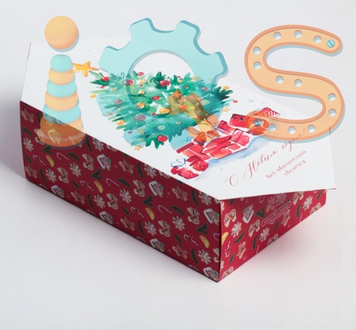 Коробка-конфета - С Новым годом! Елочка, 18*28*10 см 4381637 от магазина настольных и развивающих игр iQSclub
