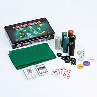 Покер, набор для игры (карты 2 колоды, фишки 300 шт.), с номиналом, 60*90 см 637896 iQSclub магазин настольных и развивающих игр