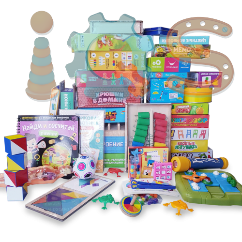 Комплект настольных игр и головоломок для детей 3, 4, 5 лет - базовый iQSclub магазин настольных и развивающих игр