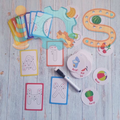 Обучающий набор с карточками - Напиши и сотри. Учу и пишу буквы 3+ iQSclub магазин настольных и развивающих игр