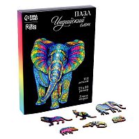 Пазл фигурный деревянный - Индийский слон, 114 элементов 9084416 iQSclub магазин настольных и развивающих игр