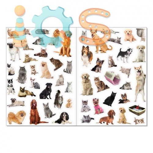Книга с наклейками - Кошки и собаки, БУКВА-ЛЕНД iQSclub магазин настольных и развивающих игр фото 2