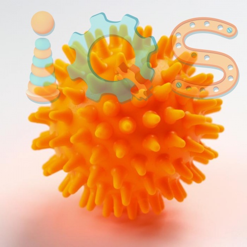 Мяч-ёжик - МалышОК!, диаметр 65 мм, цвет оранжевый, Малышок iQSclub магазин настольных и развивающих игр