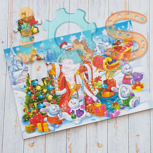 Пазл - Подарки от Дедушки Мороза, 35 элементов IQS074859390 от магазина настольных и развивающих игр iQSclub