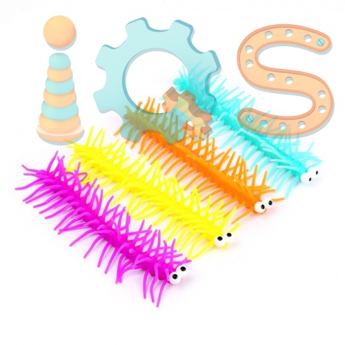 Игрушка для развития тактильных ощущений - Гусеница, цвета МИКС iQSclub магазин настольных и развивающих игр фото 2