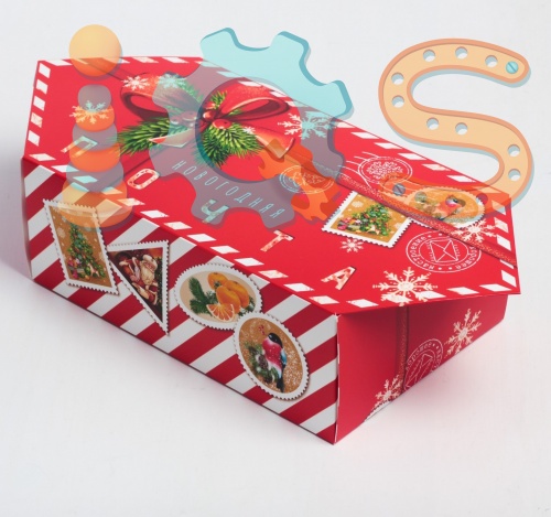 Коробка-конфета - Новогодняя почта, 9,3*14,6*5,3 см 4381607 от магазина настольных и развивающих игр iQSclub