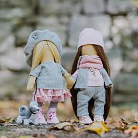 Набор для шитья - Интерьерная мягкая кукла. Подружки Вики и Ники - на прогулку  4716787 iQSclub магазин настольных и развивающих игр