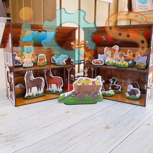 Игровой набор из фермы с фигурками домашних животных 3+ iQSclub магазин настольных и развивающих игр