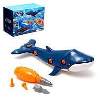 Конструктор винтовой - Синий кит, с отверткой, 18 элементов 9201042 iQSclub магазин настольных и развивающих игр