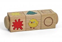 Кубики деревянные на оси - Учим цвета и формы, Десятое Королевство DK02968 iQSclub магазин настольных и развивающих игр