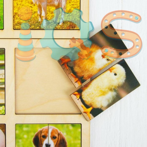 Картинки-половинки - Домашние животные, 2 планшета, Smile Decor iQSclub магазин настольных и развивающих игр фото 2