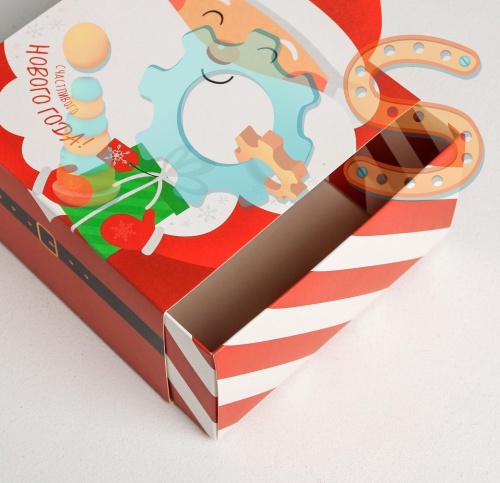 Коробка складная - Дед Мороз, 15*15*8 см 4985350 от магазина настольных и развивающих игр iQSclub фото 2