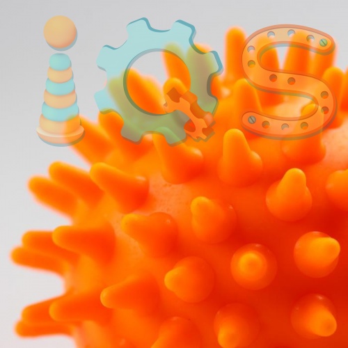 Мяч-ёжик - МалышОК!, диаметр 65 мм, цвет оранжевый, Малышок iQSclub магазин настольных и развивающих игр фото 4