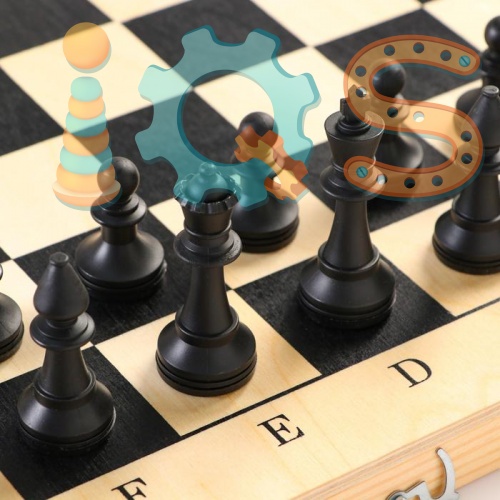 Настольная игра 3 в 1 - Орнамент: шахматы, шашки, нарды (доска дерево40х40см) iQSclub магазин настольных и развивающих игр фото 3
