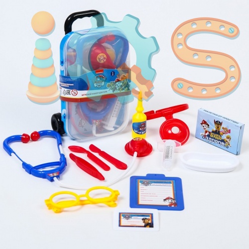 Игровой набор доктора, PAW PATROL, в чемоданчике, 12 предметов, SL-05240 iQSclub магазин настольных и развивающих игр
