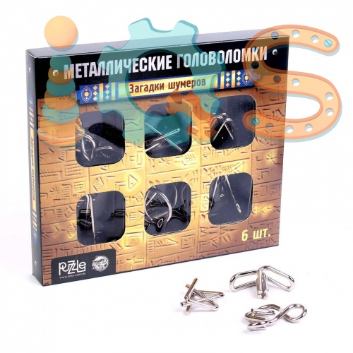 Головоломка металлическая - Загадки шумеров, набор 6 штук, Puzzle iQSclub магазин настольных и развивающих игр фото 3