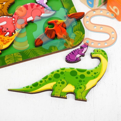 Зоопазл - Динозавры, 9 элементов, Нескучные игры iQSclub магазин настольных и развивающих игр фото 2